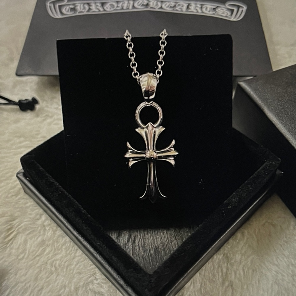 Chrome Hearts Silver Gothic Cross Necklace